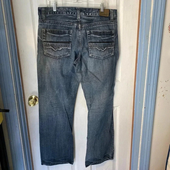 Flypaper Jeans Boot Cut Dark Washed Cotton Blue Pockets Mens Size W34xL32 - Picture 6 of 9